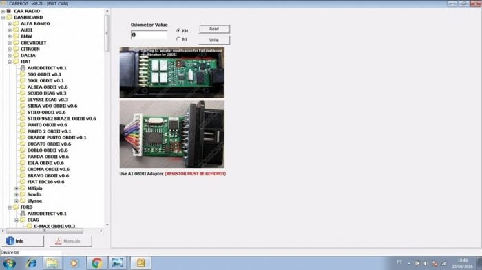 VXSCAN CARPROG Full Set V10.93 With 21 Adapters Display 1