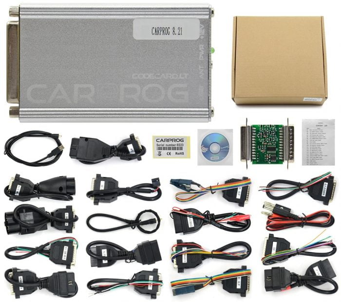 VXSCAN CARPROG Full Set V10.93 With 21 Adapters Package List
