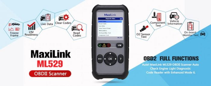 Autel MaxiLink ML529 OBD2 Car Diagnostic Tool Functions