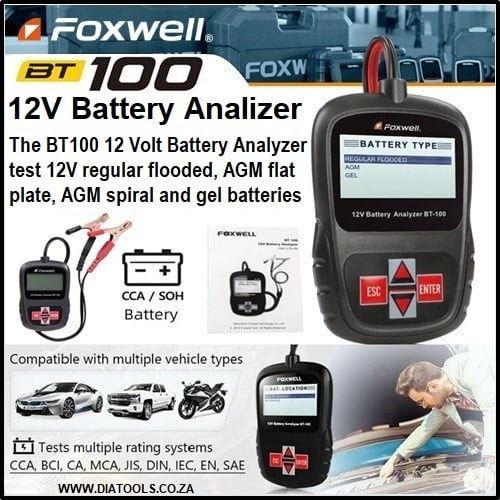 Foxwell BT100 12V Car Battery Analyzer/Tester