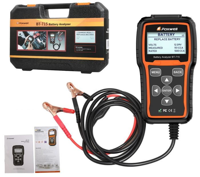 FOXWELL BT715 Battery Analyzer for 12V and 24V Package List