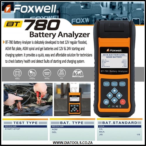 Foxwell BT780 Battery Analyzer with Built-in Thermal Printer