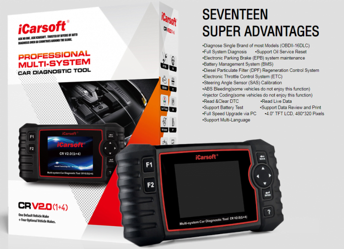 iCARSOFT CR V2.0 1+4 Seventeen Super Advantages