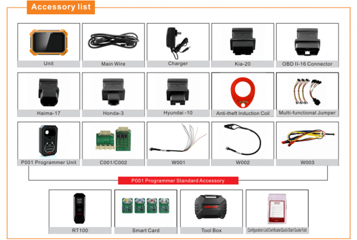OBDSTAR X300 DP PLUS Key Programmer Full Configuration Package List 2