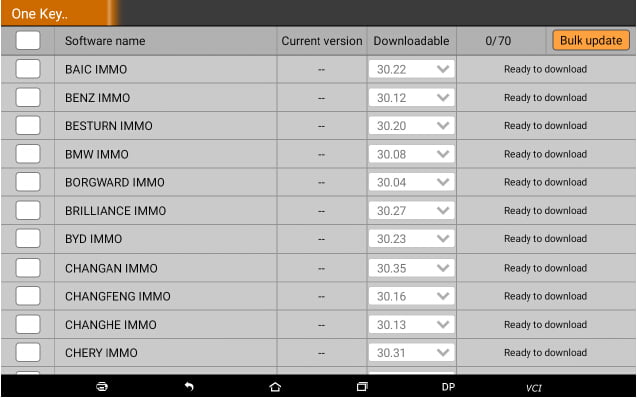 OBDSTAR X300 DP Plus Basic Version Key Programmer Package List Updates