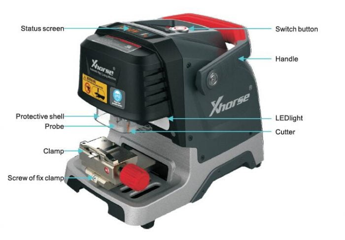 Xhorse Condor Dolphin XP005 Automatic Key Cutting Machine Layout