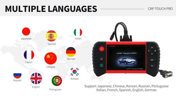 Launch CRP Touch Pro Full System Diagnostic Tool Multiple Languages
