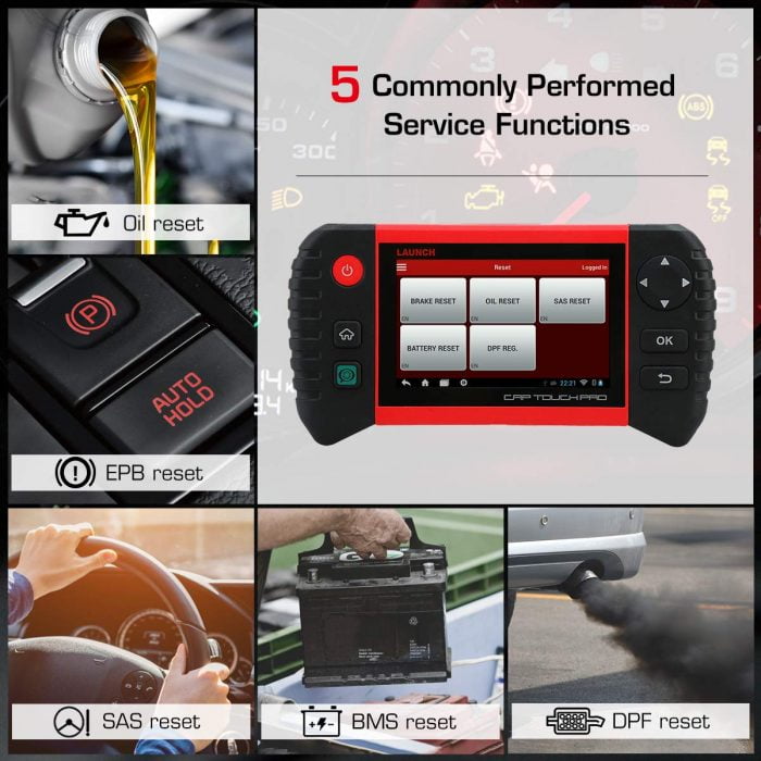 Launch CRP Touch Pro Full System Diagnostic Tool Service Functions