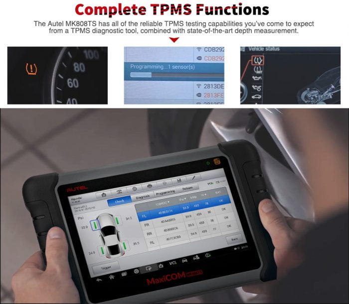 Autel MaxiCOM MK808TS Full System Diagnostic Tool With Special Functions TPMS Functions