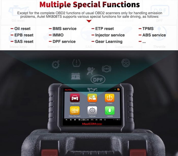 Autel MaxiCOM MK808TS Full System Diagnostic Tool With Special Functions 