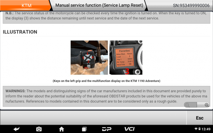 OBDSTAR MS80 Motorcycle Diagnostic Tool Support Function List 2