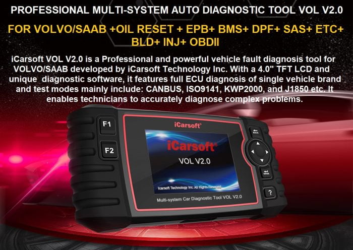 iCarsoft Vol V2.0 Professional Multi-System Auto Diagnostic Tool
