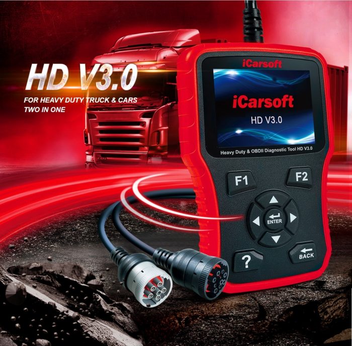 iCarsoft HD V3.0 Heavy Duty & OBDII Diagnostic Tool 2 in 1