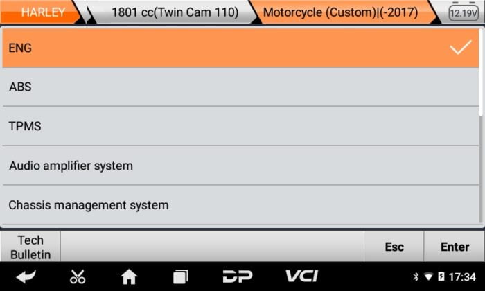 OBDStar ISCAN Harley-Davidson Motorcycle Diagnostic Tool System List 2