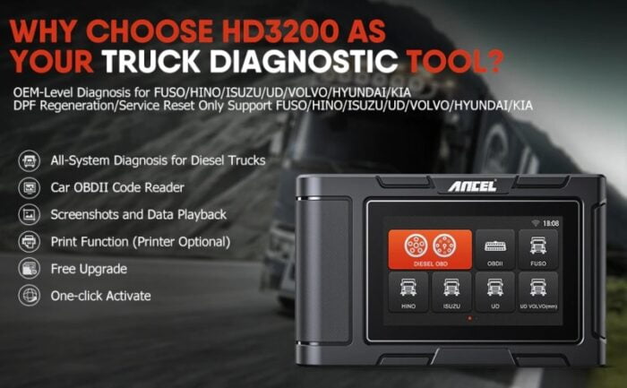 Ancel HD3200 Heavy Duty Truck Diagnostic Tool