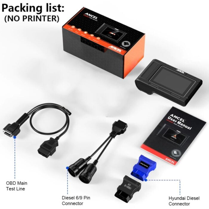 Ancel HD3200 Heavy Duty Truck Diagnostic Tool Package List