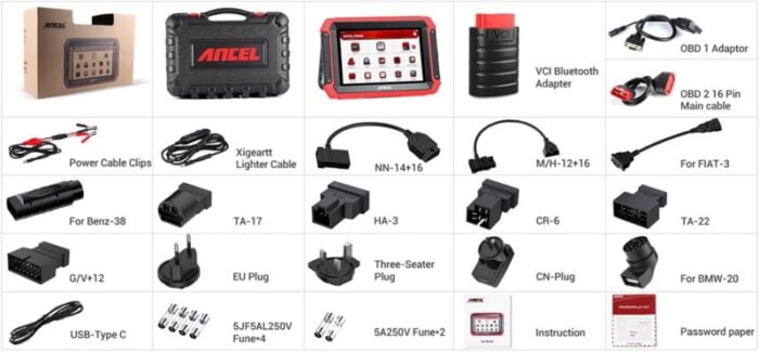Ancel DS600 Full System Diagnostic Tool Package List