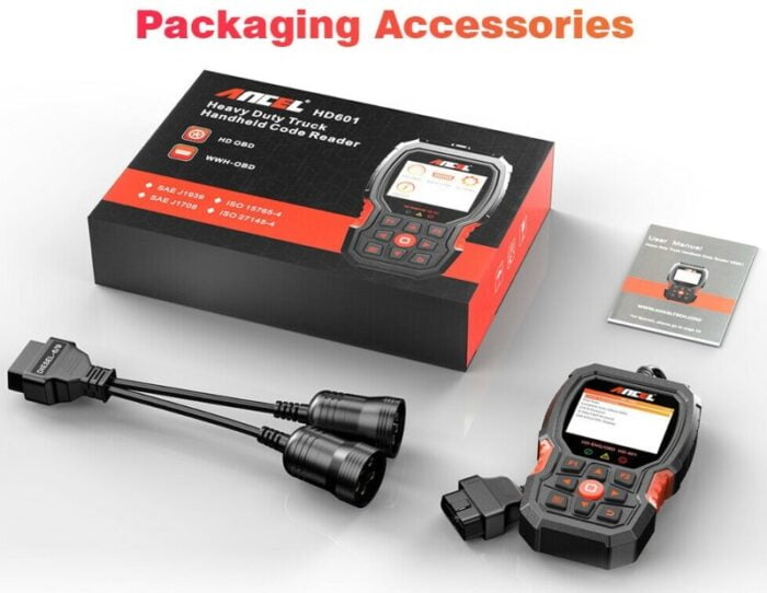 Ancel HD601 Heavy Duty Truck Code Reader package List