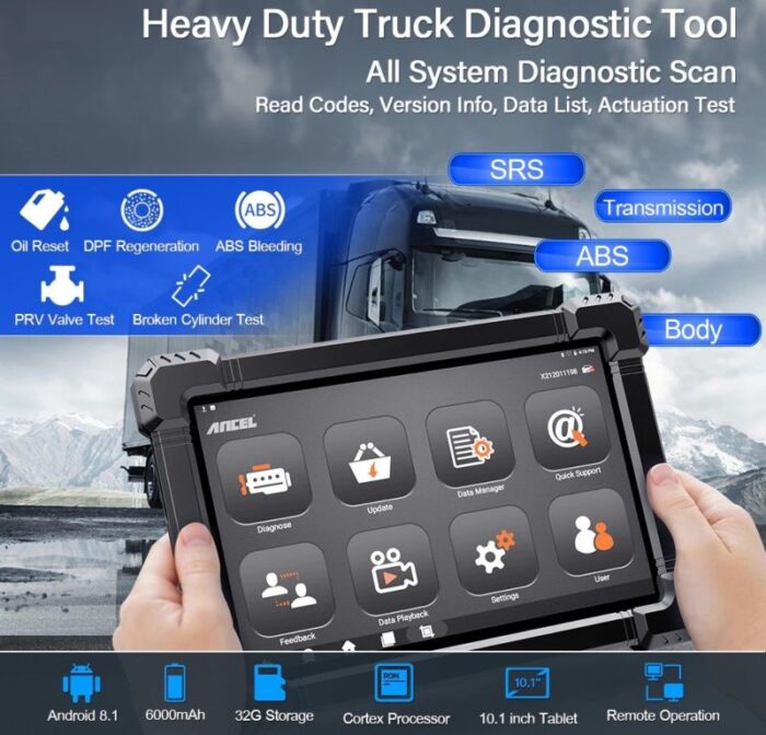 Ancel X7 HD Heavy Duty Truck Diagnostic Tool