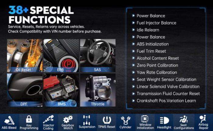 XTool D8BT Full System Diagnostic Tool Special Functions
