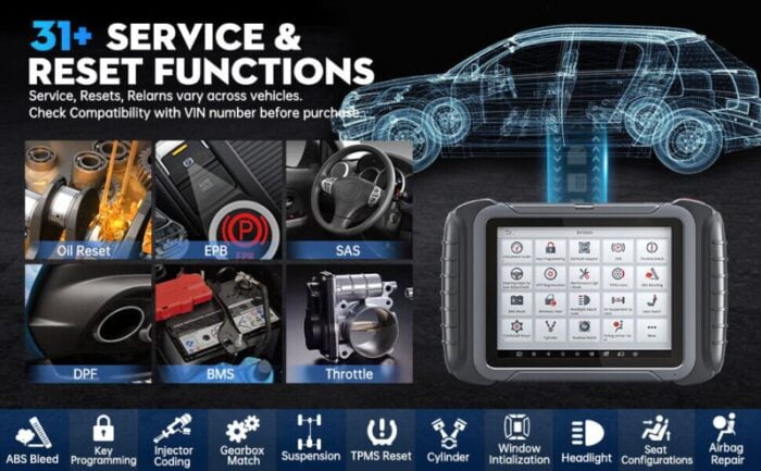 XTool D8 Diagnostic Scan Tool Special Functions