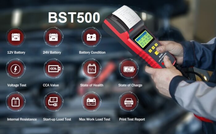 Ancel BST500 12V / 24V Car Digital Battery Tester Analyzer With Build-in Printer