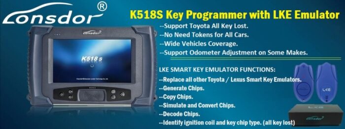 Lonsdor K518S with LKE Emulator Key Programmer