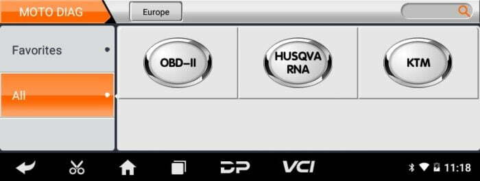OBDStar ISCAN KTM / HUSQVARNA Motorcycle Diagnostic Tool Coverage