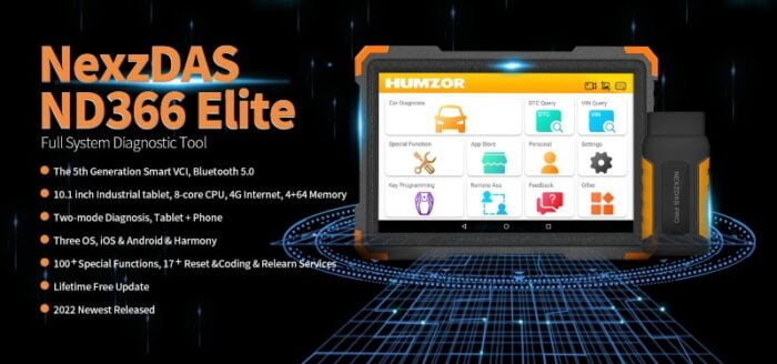 Humzor NexzDAS ND366 Elite All System OBD2 Diagnostic Tool