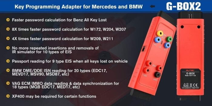 Autel G-BOX2 Key Programming Adapter For Mercedes Benz and BMW