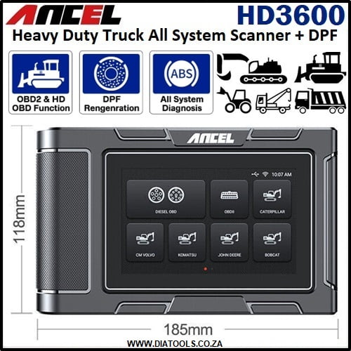 Ancel HD3600 Heavy Duty Truck Full System Scanner With DPF - Image 3