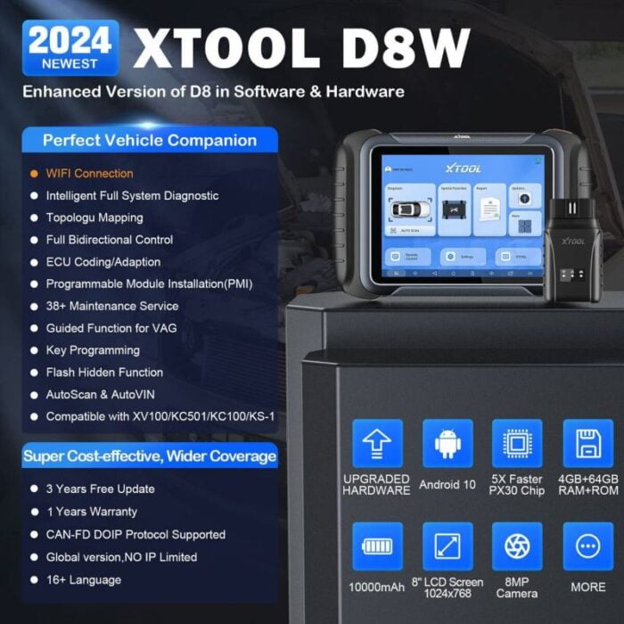 XTool D8W Diagnostic Tool & Key Programmer