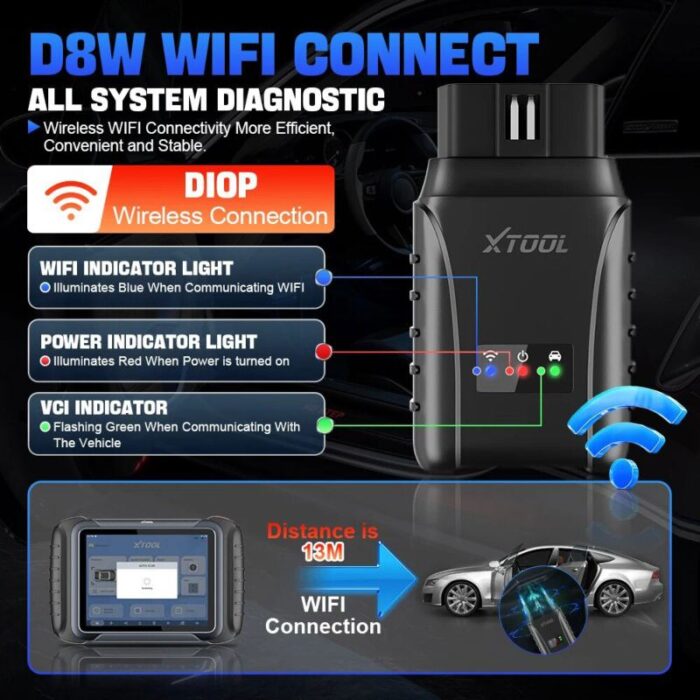 XTool D8W Diagnostic Tool & Key Programmer WI-FI Connect